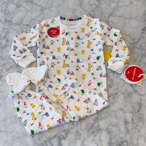 NWT Magnetic Me Organic Cotton Colorful Cartoon Print Footie 9/12M